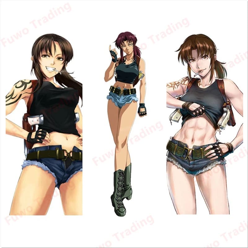 Adesivi per auto creativi di moda Black Lagoon Revy Decalcomania in vinile Finestra Moto Camper Paraurti Casco Camion Decorazione per laptop PVC