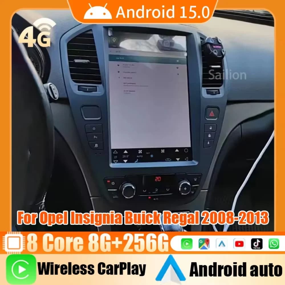 Android15 Autoradio Per Opel Insignia Buick Regal 2008-2013 Tesla Automotive Multimedia Carplay Auto WIFI Bluetooth Stereo 4G