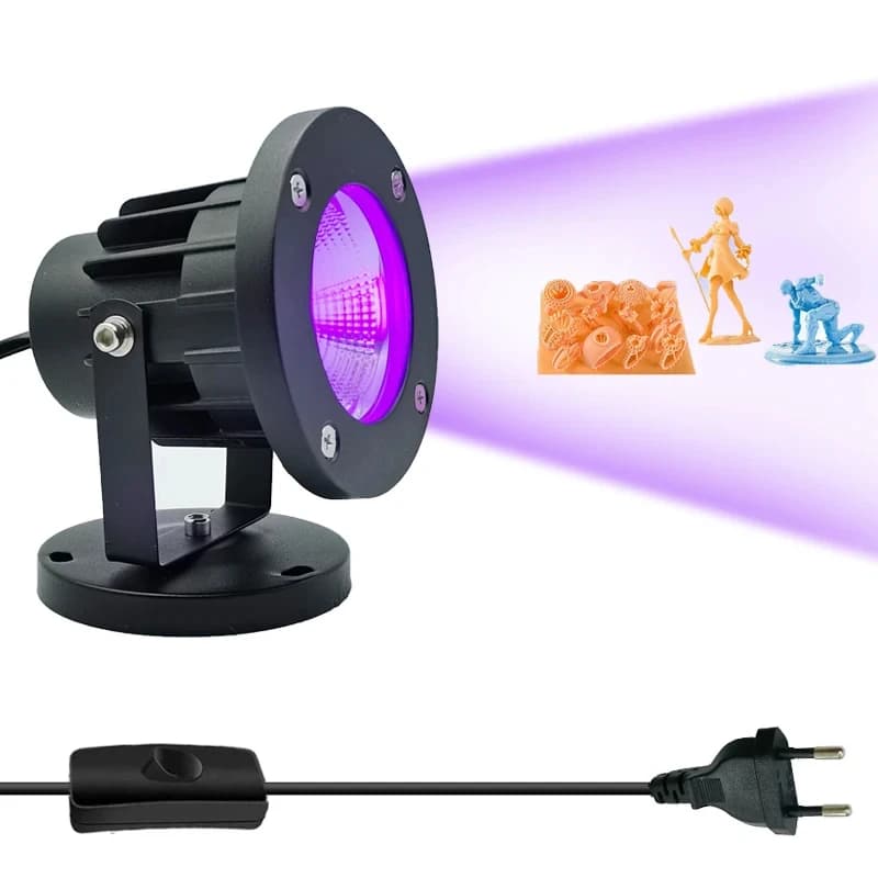 Lampada LED UV 405nm con interruttore da 1,5 m Spina per gel polimerizzante ultravioletto per unghie SLA DLP Stampante 3D 10W 30W Luce polimerizzante UV portatile