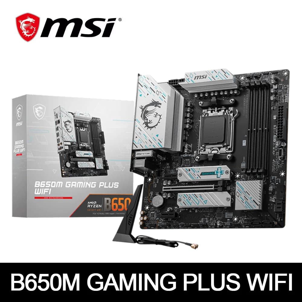 MSI B650M GAMING PLUS WIFI AMD B650 Supporta DDR5 7200+MHz (OC) 192GB AMD Ryzen ™ Presa scheda madre serie 7000 8000 AM5