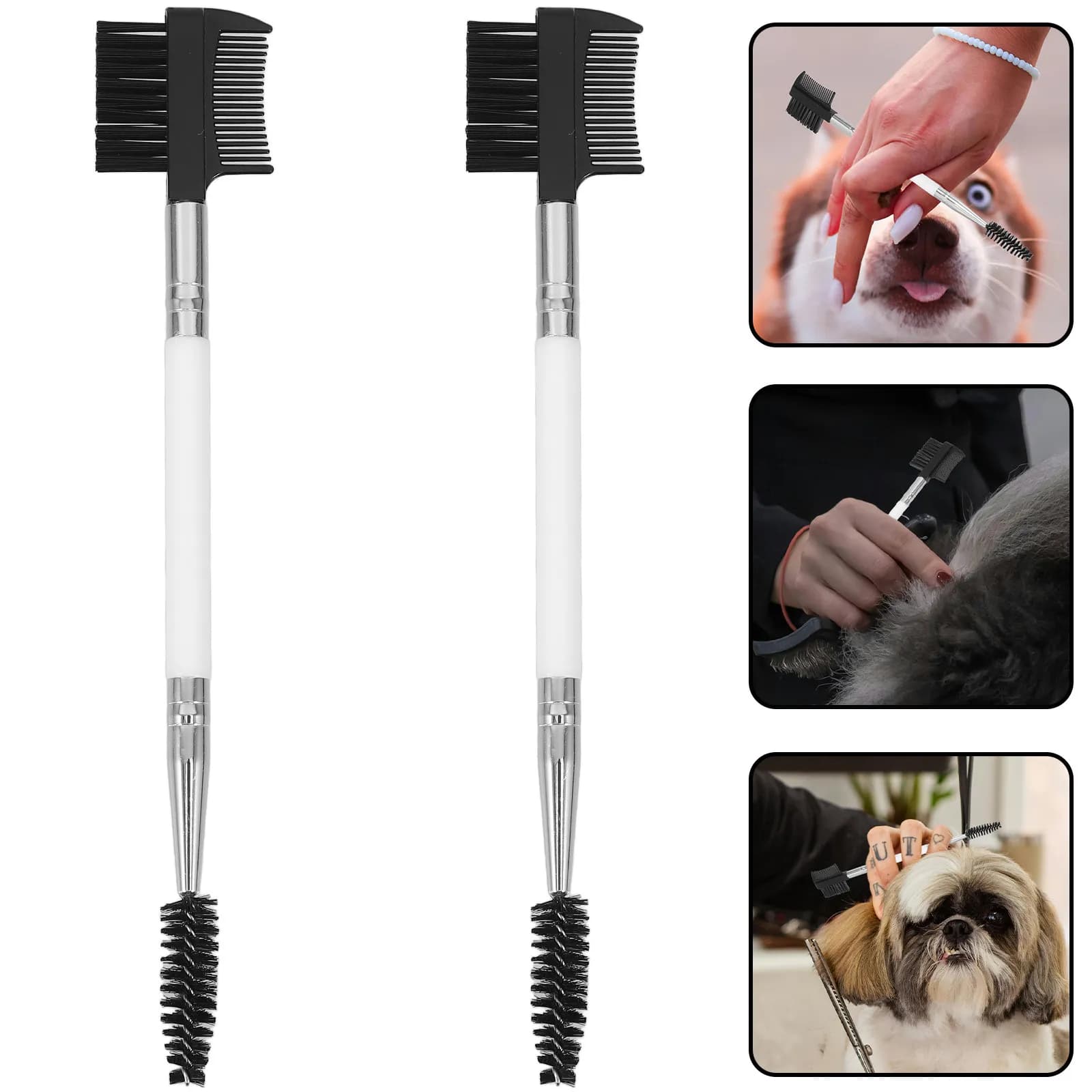 2 pezzi Pettine per cani con denti affilati e robusti, Rastrello per toelettatura animali domestici, Spazzola per la rimozione di peli per cani e gatti, Strumento per sciogliere il pelo e rimuovere i peli in eccesso