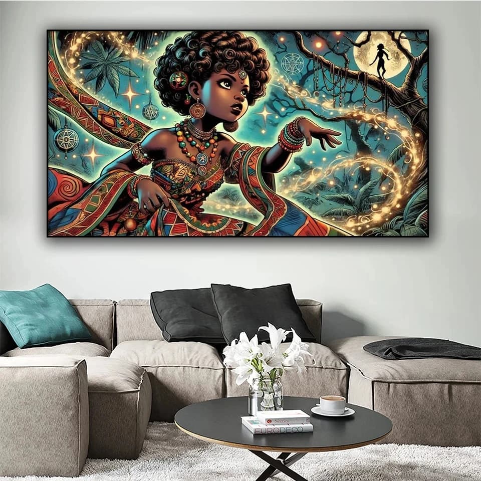Diy Diamond Painting African Black Women New Cross Stitch Kits Full Square Round Diamond Mosaic For Living Room Decor