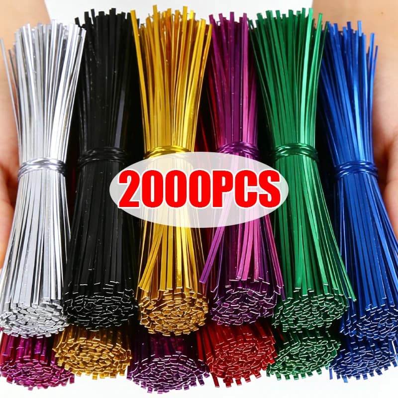 Wholesale Colorful Metal Foil Twist Ties Reusable Wire Cable Ties for Plants Binding Tie Party Gift Wrapping Candy Bread Bags