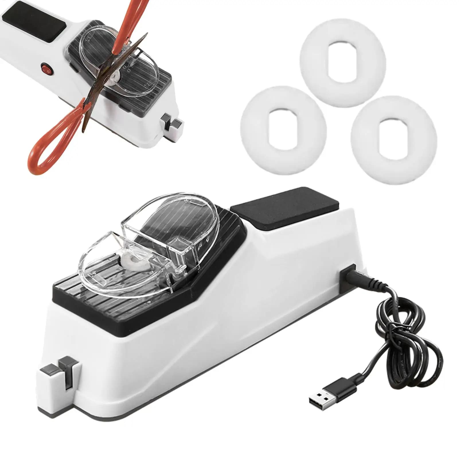 Affilacoltelli Affilacoltelli elettrico USB professionale regolabile per coltelli da cucina Strumento per affilare le forbici dei coltelli