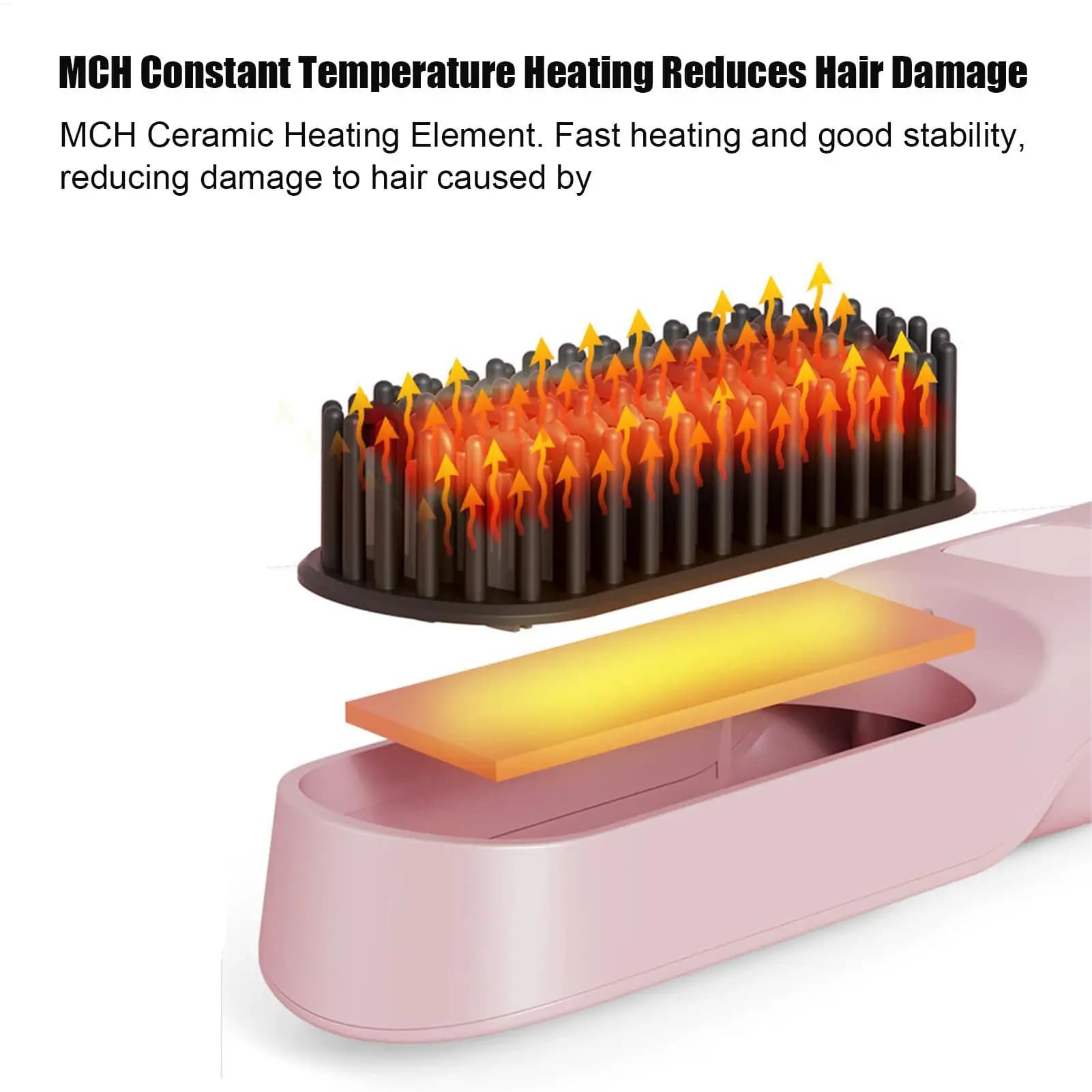 Women's Rechargeable Smooth Wiper, Styler with Fast Wireless Heating to Straighten and curl Hair