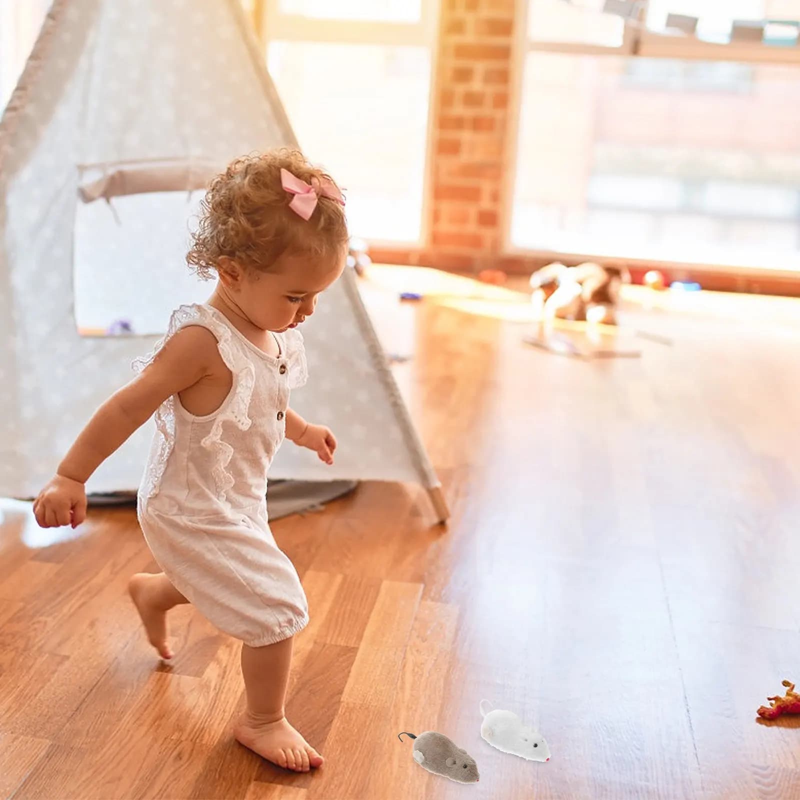4 pezzi di topolini a carica manuale, divertenti e educativi, regali per bambini, bomboniere per feste, colori casuali, meccanismo manuale