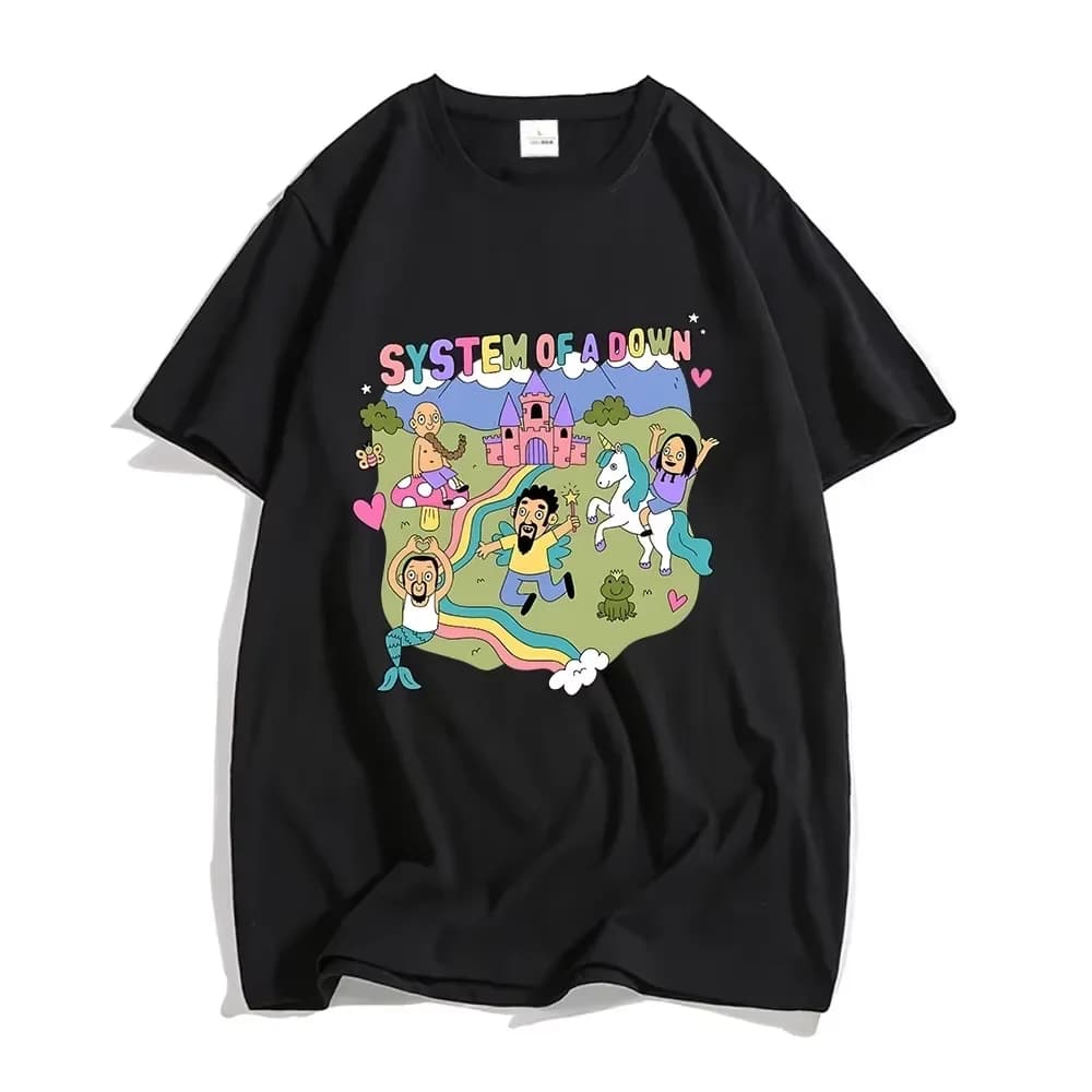 2026 System T-shirt Summer Tee Shirt Men Women Fashion Tshirt Female Rock Music Stree Comfortable and casual