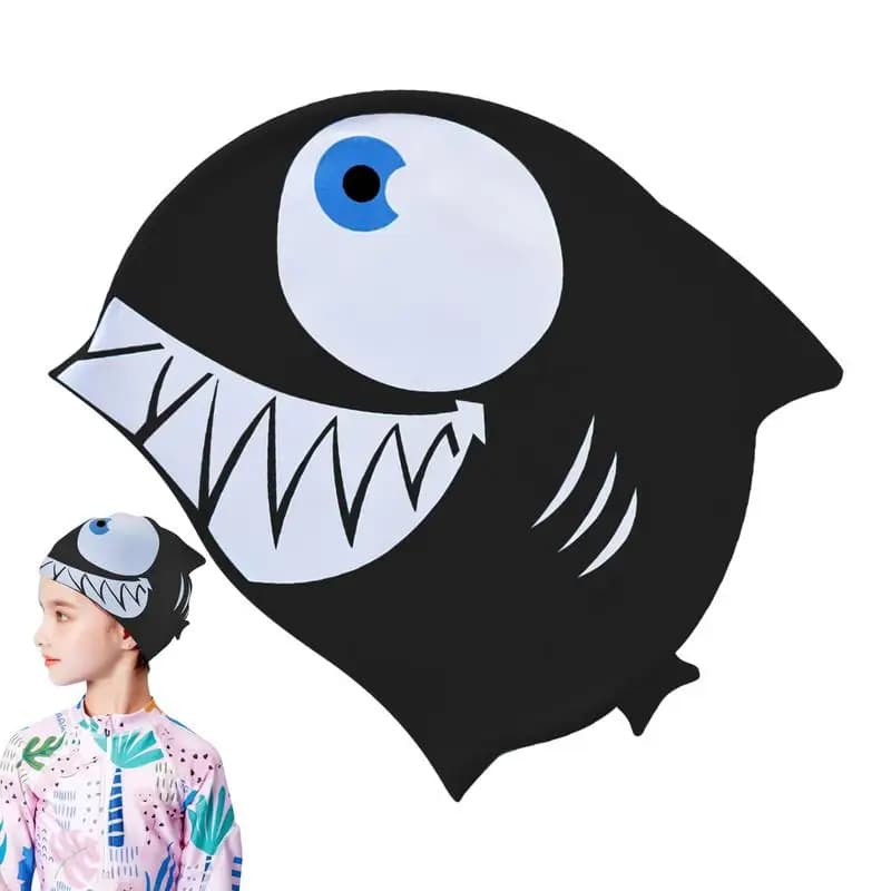Kids Silicone Swimming Heads Waterproof Ear Protection Shark Model Unisex Swimming Equipment Solar Protection Animal Swimming Heads