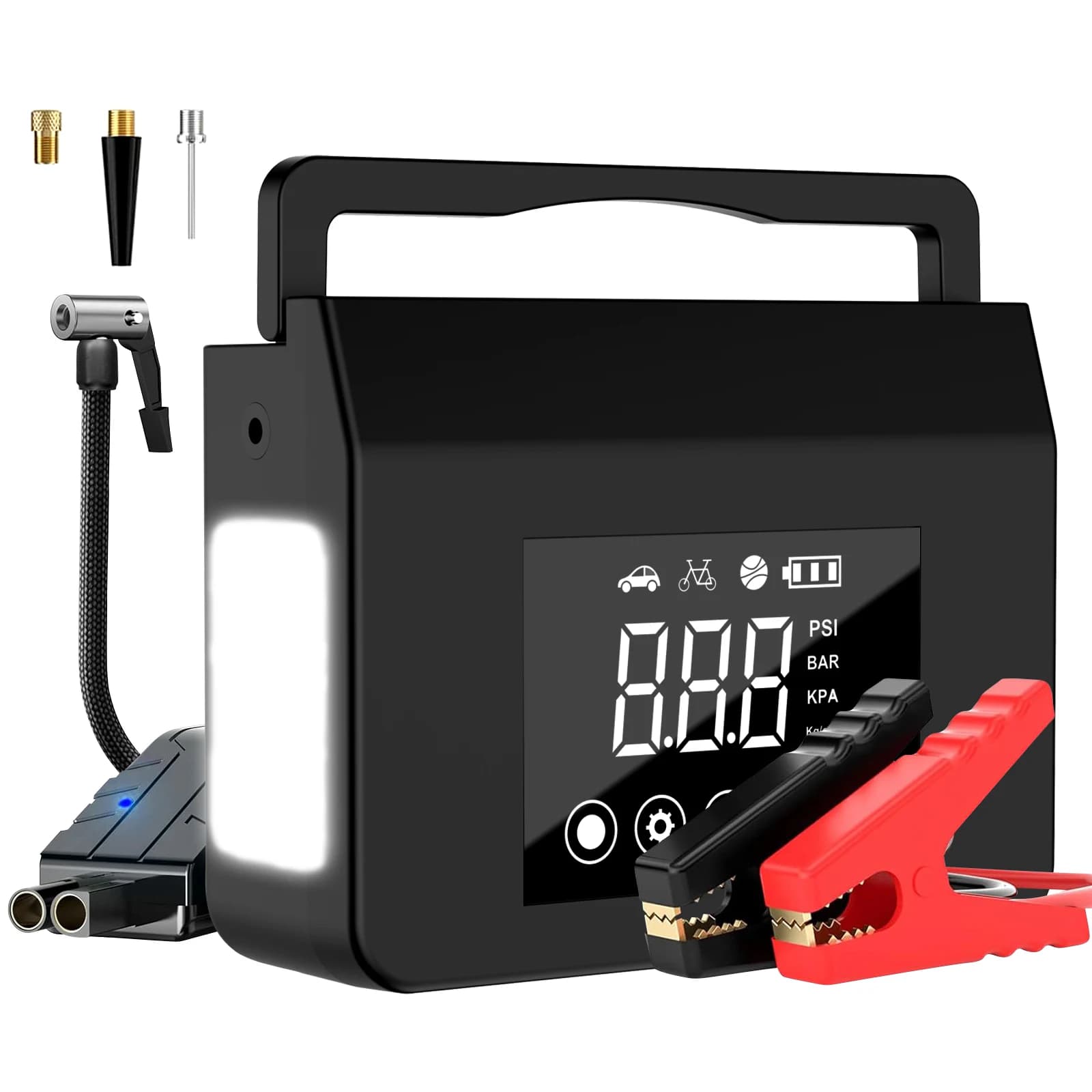 Avviatore di Emergenza Portatile per Auto con Compressore d'Aria, Capapro 150PSI 4000A Avviatore Rapido per Batteria