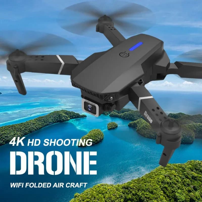2025 E88Pro RC Drone 4K Professinal con telecamera HD grandangolare 1080P Elicottero pieghevole WIFI FPV Altezza Hold Regalo Giocattolo