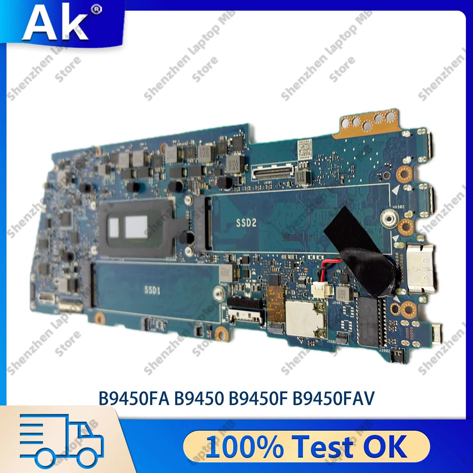 B9450FA Laptop Motherboard For ASUS ExpertBook B9450FA B9450F B9450FAV Notebook Mainboard With 10th Gen I3 i5 i7 100% tests OK