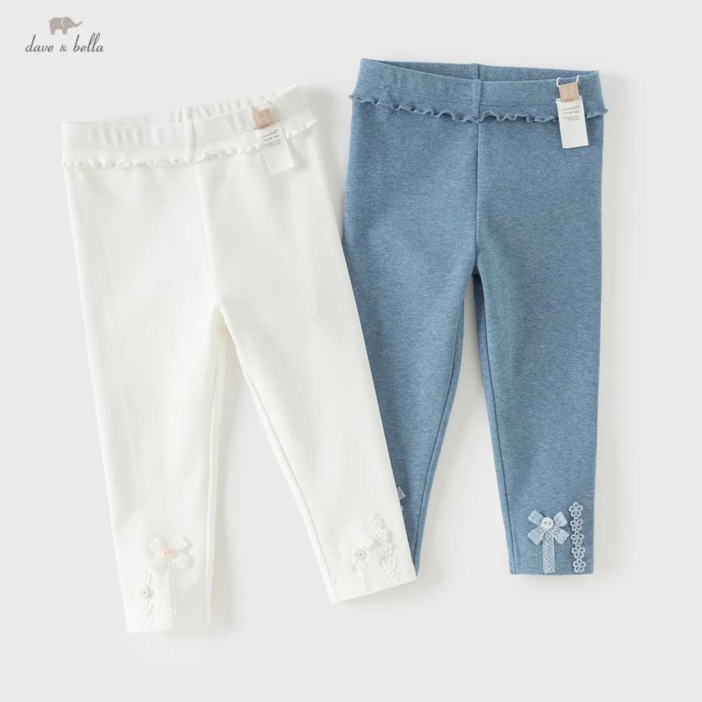 Leggings per Bambine Dave Bella, Abbigliamento Primaverile e Autunnale, Pantaloni con Elastico in Vita, Moda per Bambini, Pantaloni da Esterno in Cotone DB1260810