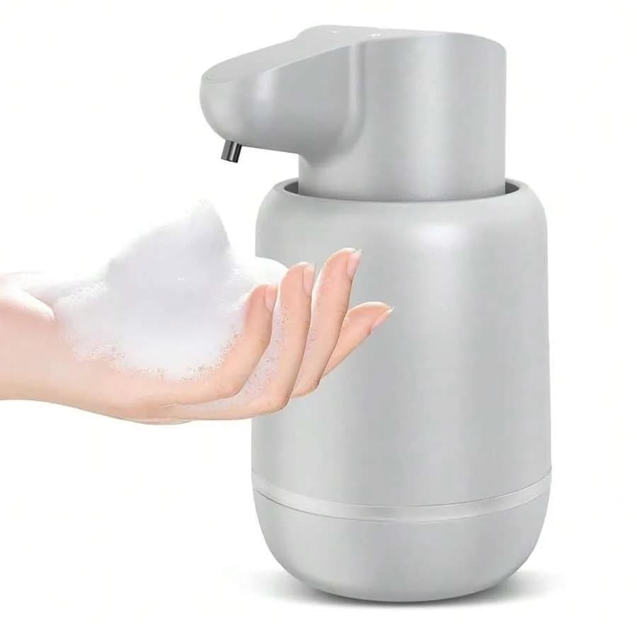 Dispenser Automatico di Sapone Schiumogeno 420ml/15oz, Igienizzante Mani Senza Contatto, Montaggio a Parete con 4 Livelli Regolabili, Elettrico Senza Tocco