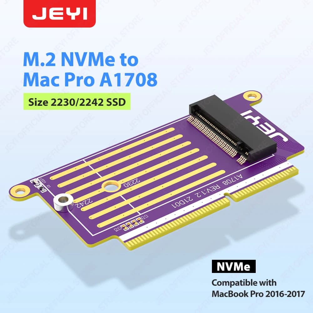 JEYI M.2 NVME SSD converti adattatore per SSD MacBook Pro 2016-2017 A1708-connettore 22 + 34 punti