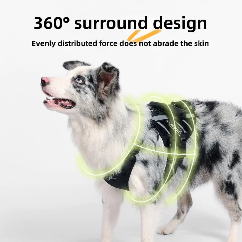 Wakytu Escape Proof Pet Harness No Pull Reflective Adjustable Soft Padded Pet Vest Service Dog Harness Handle Climbing