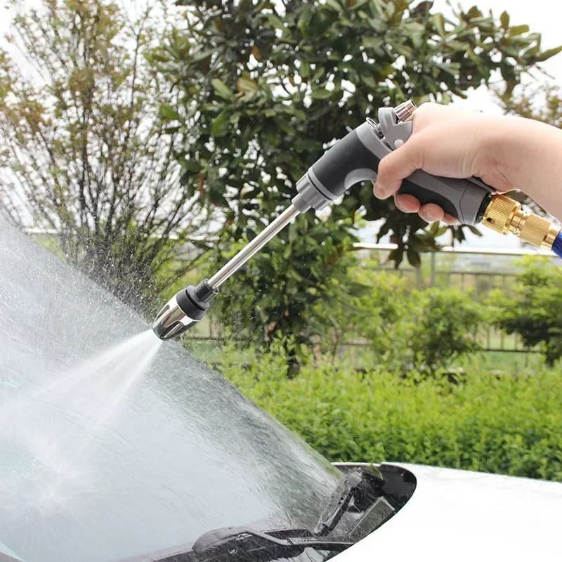 T8 long pole car washing tool watering garden tool water pipe hose universal metal extended car washing high-pressure water gun