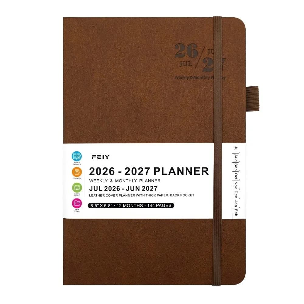 Agenda A5 2026-2027, Planner Semplice in Inglese, Quaderno Multifunzionale per la Gestione del Tempo, Pratico per la Scuola