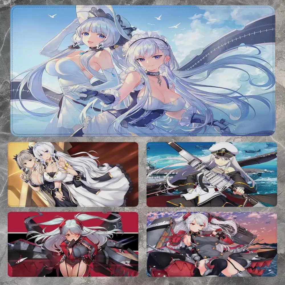 Tappetino per mouse Azur Lane 90x40CM Tappetino per mouse da gioco antiscivolo Gamer E-Sports Tappetino per mouse Gioco Tastiera meccanica Tappetino da scrivania XXL