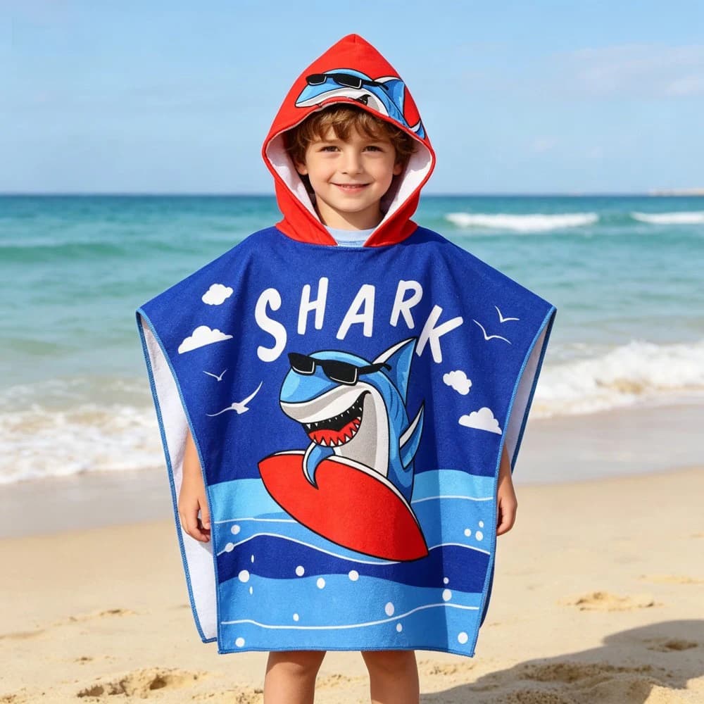 Accappatoio con Cappuccio per Neonati, Morbido e Assorbente in Microfibra, Asciugamano da Spiaggia per Bambini, Poncho per Doccia e Nuoto