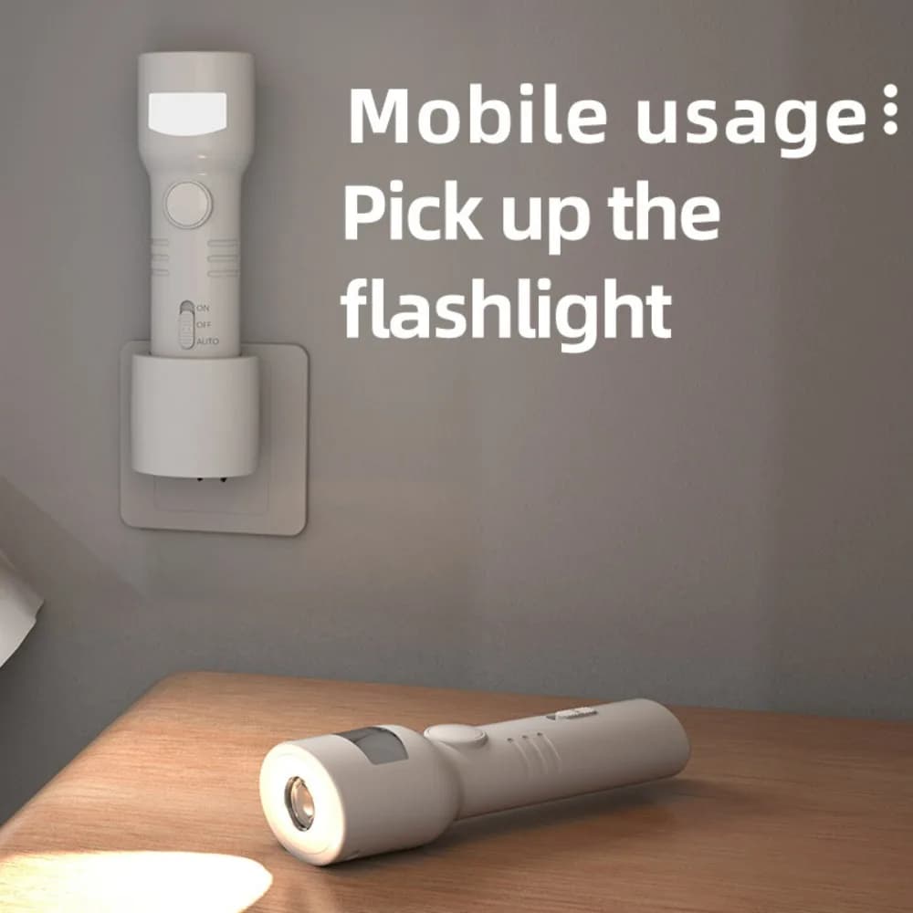 Luce notturna portatile leggera e intelligente da comodino: lampada ricaricabile con sensore di movimento, accensione automatica quando rilevato e spegnimento automatico dopo aver lasciato