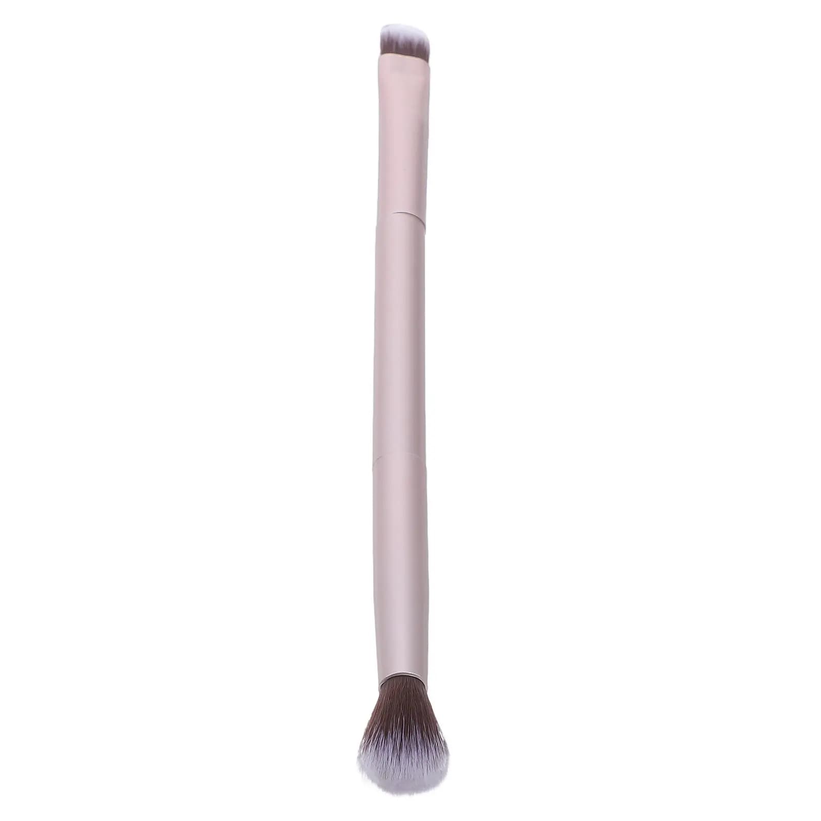 Double Ended Makeup Brush Shallow Matted Gold Aluminum Handle Professional Eyebrow Eyeshadow Foundation Brush for Daily