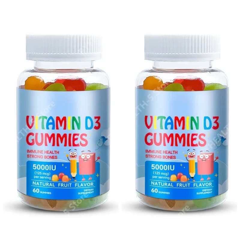 Gommose di Vitamina D3, Integratori Vitaminici per la Salute Immunitaria e la Fortezza delle Ossa, Alimento per la Salute, Confezione da 60 Gommose