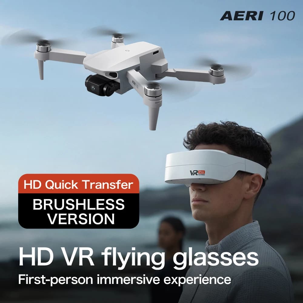 Drone Aeri100 VR con Nuovo Posizionamento Ottico, Fotografia Aerea ad Alta Definizione, Doppia Fotocamera, Aeromobile Telecomandato