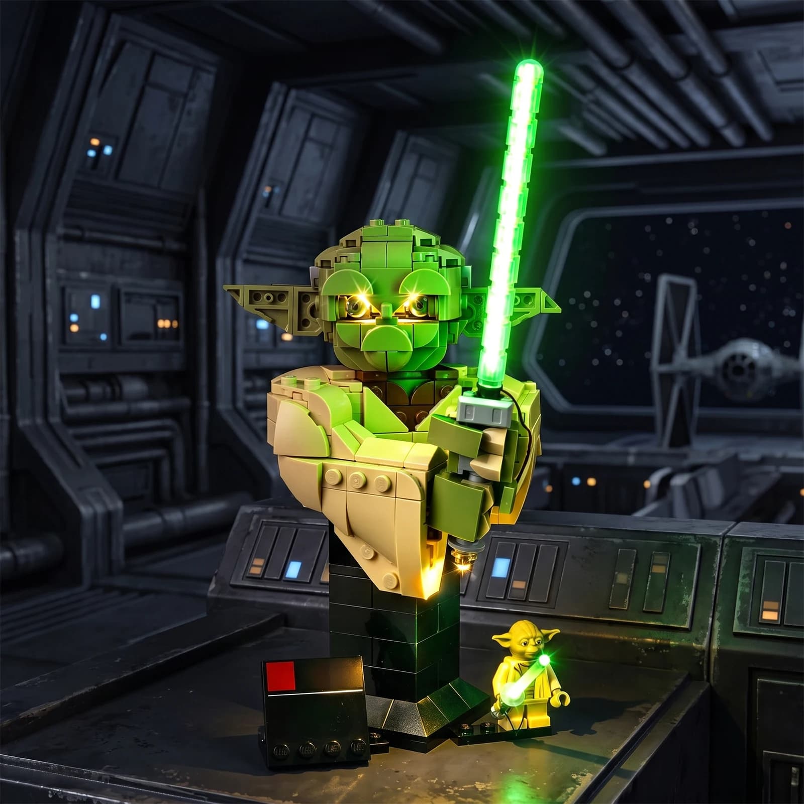 Kyglaring LED Light Kit Suitable for Lego Yoda™ Bust 75438 Building Blocks Decorative Lamp Not Include Lego Building