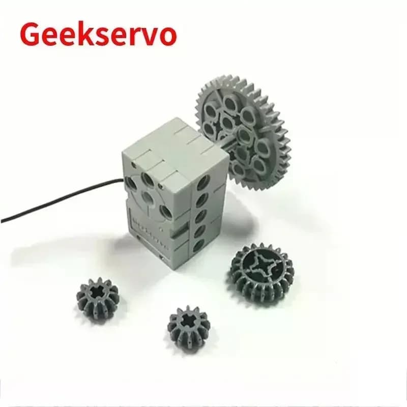 Geekservo 0,7/2KG Coppia 360 ° Motore programmabile servo doppio albero rosso/grigio a rotazione continua per Legoeds Arduino Microbit MOC