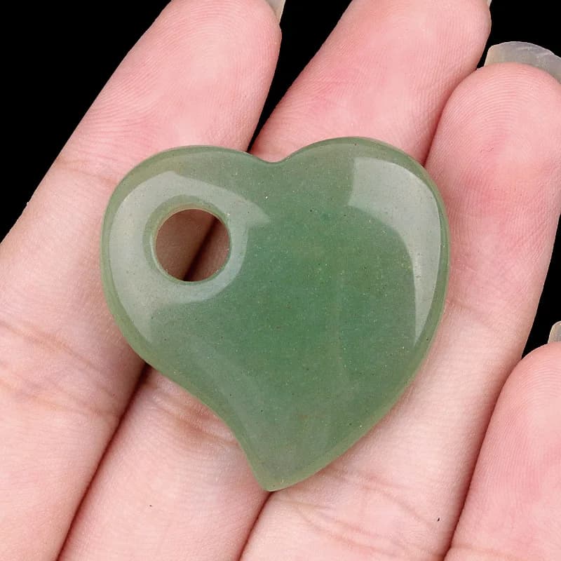 Perline di pietra naturale Agate a forma di cuore con foro grande Perline sciolte per realizzare accessori per collane di gioielli fai-da-te Dimensioni 30 mm Foro 6 mm