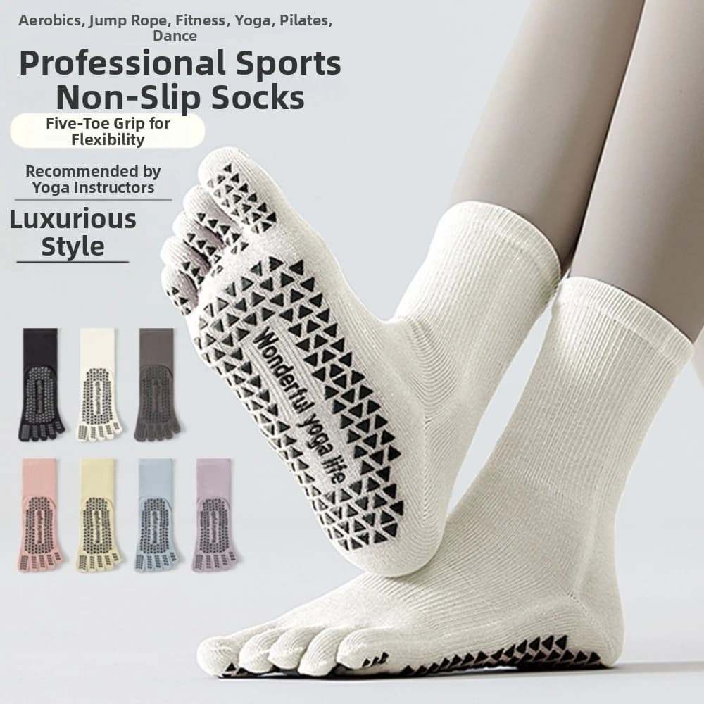 Five Fingers Sports Toe Socks Silicone Anti-slip Breathable Women Yoga Socks Elasticity Cotton Sport Pilates Socks Ballet