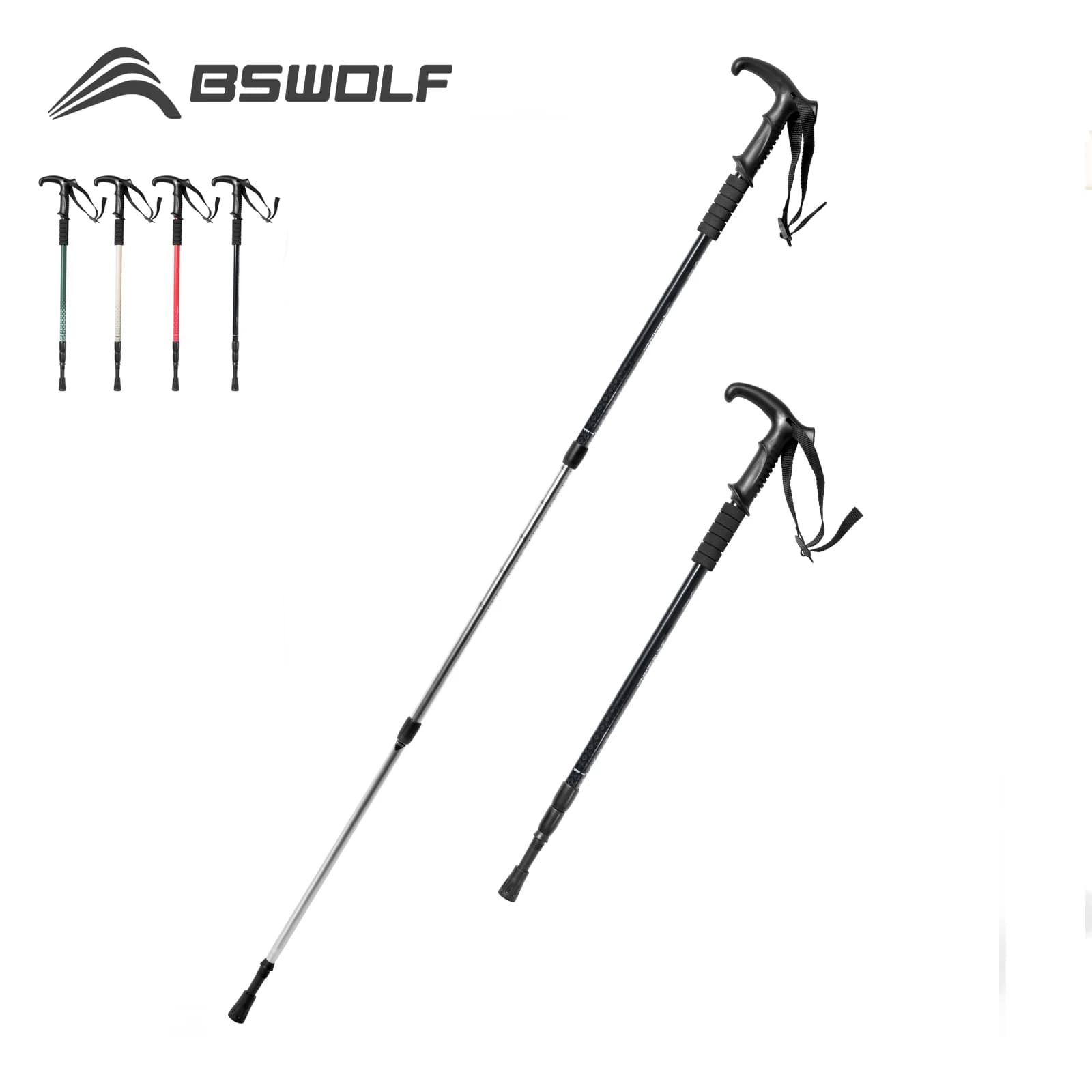 BISINNA Ultralight Trekking Stick Aluminum Alloy Telescopic Trekking Stick for Outdoor Hiking 1 pc