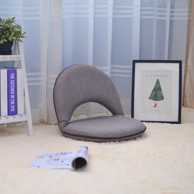 Floor Chair Cushion Folding Padded Gaming Chair Adjustable 6-Position Floor Seat with Back Support for Gaming Reading Meditating