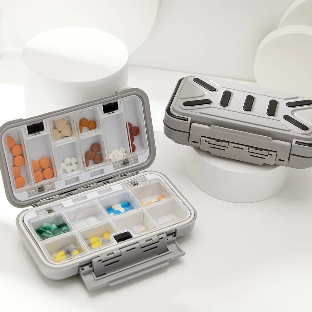 Large Portable Folding Bicycle Carrier Weekly Organizing Pill Holder for Pills Box for Fishing Equipment