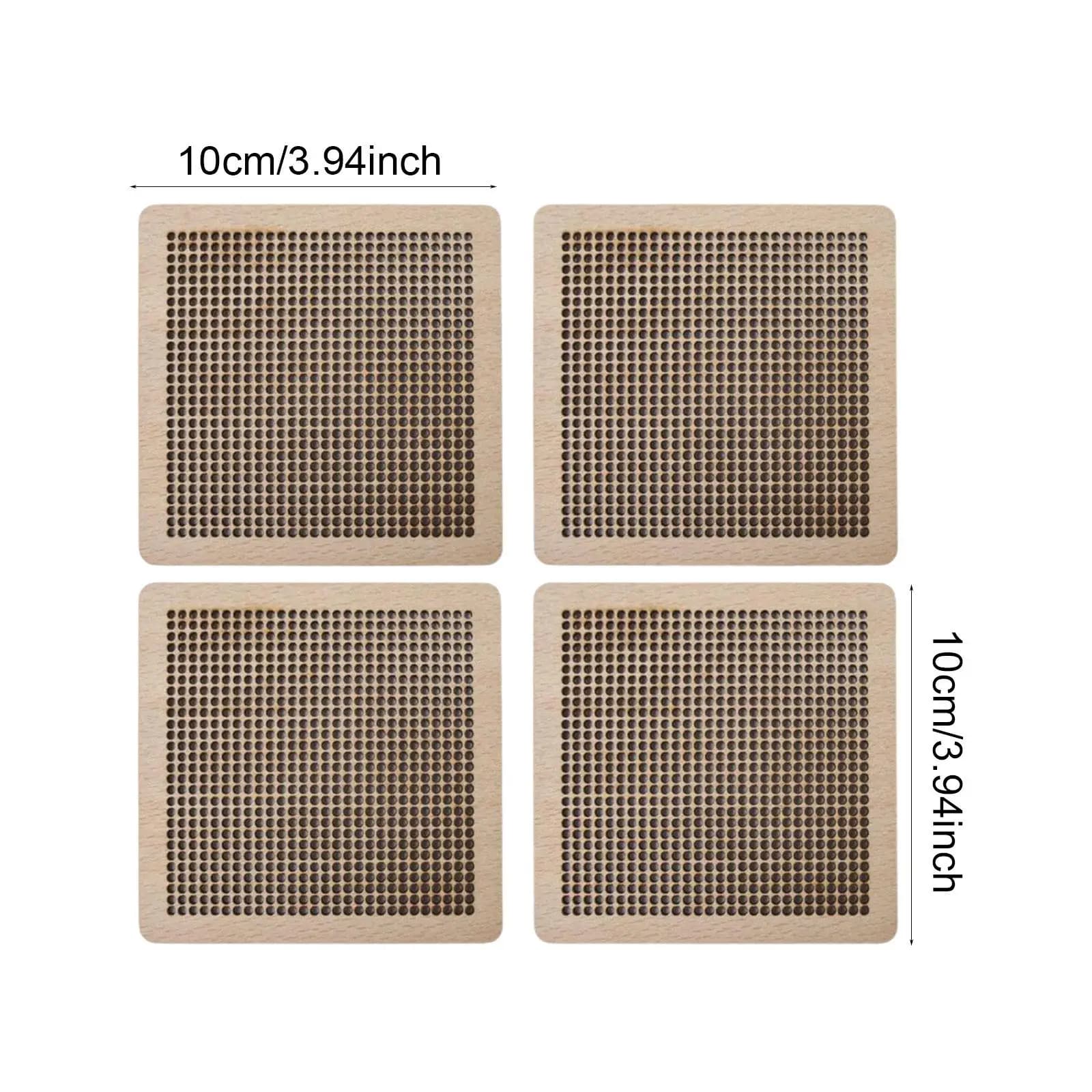 Set di 4 Sottobicchieri in Legno per Ricamo a Punto Croce, Regali di Compleanno, Decorazione Casa, Tappetini da Tavola, Sottobicchieri per Ricamo all'Uncinetto