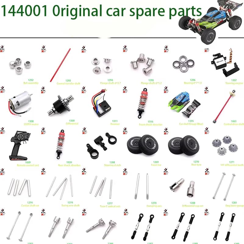 WLtoys 144001 144010 124016 124017 124018 124019 RC Auto Pezzi di ricambio originali Albero cardanico Osso di cane Assale posteriore Accessori auto