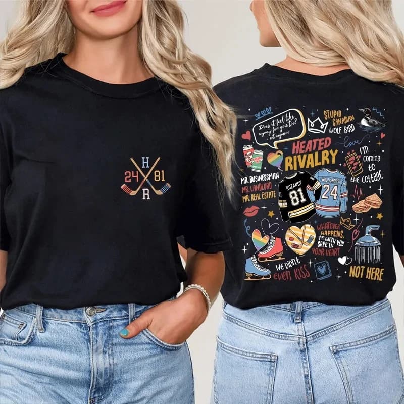 Heated Rivalry Romance Shirt Soft Colors, Hollanov Couple Romance Book Tshirt Hockey Rivals Couple Shirts Movie Book Fans Gift