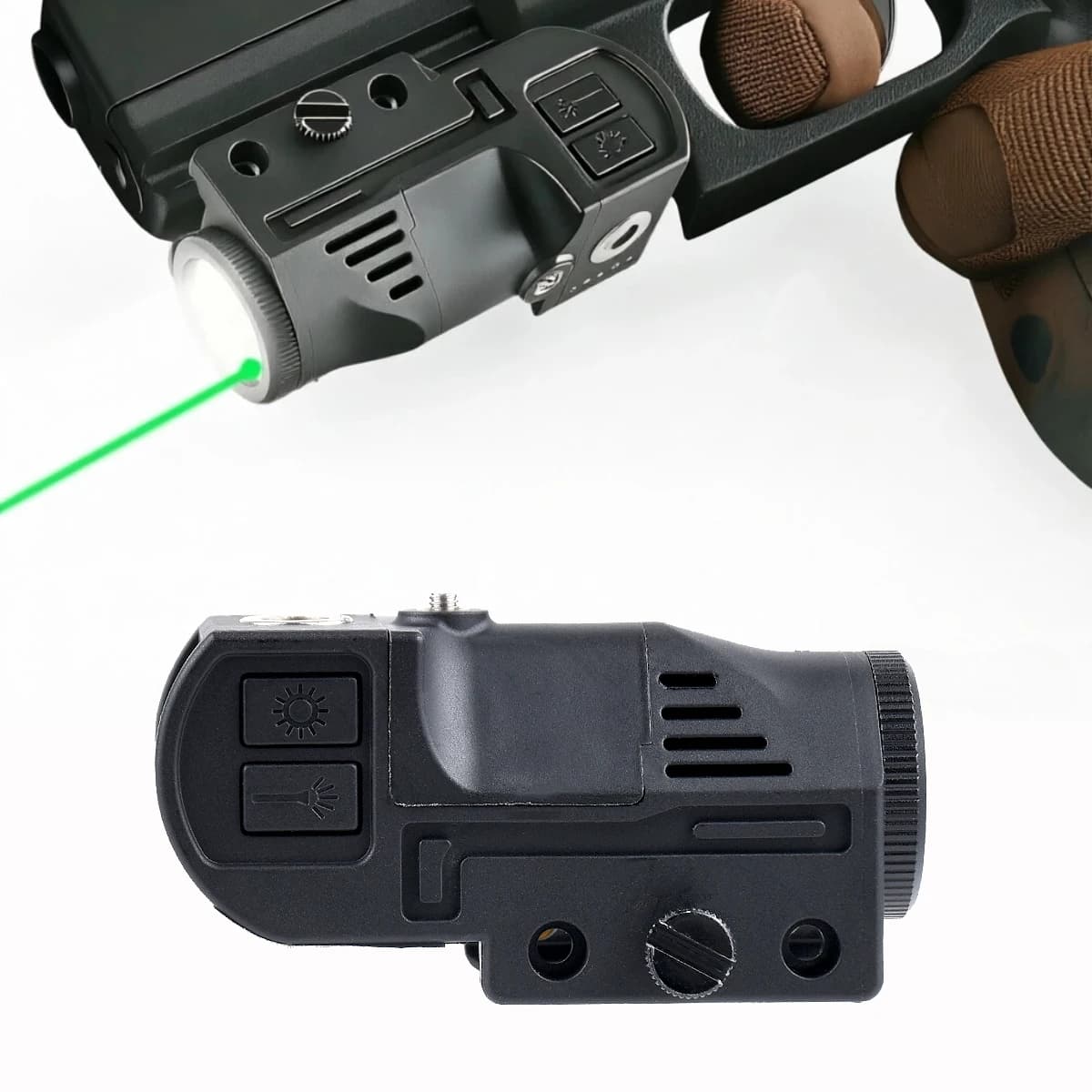 Tactical Flashlight La-ser Combo 500 Lumens Pistol Torch Magnetic USB Charging Airsoft Weapons Light Strobe For Glock 20mm Rail