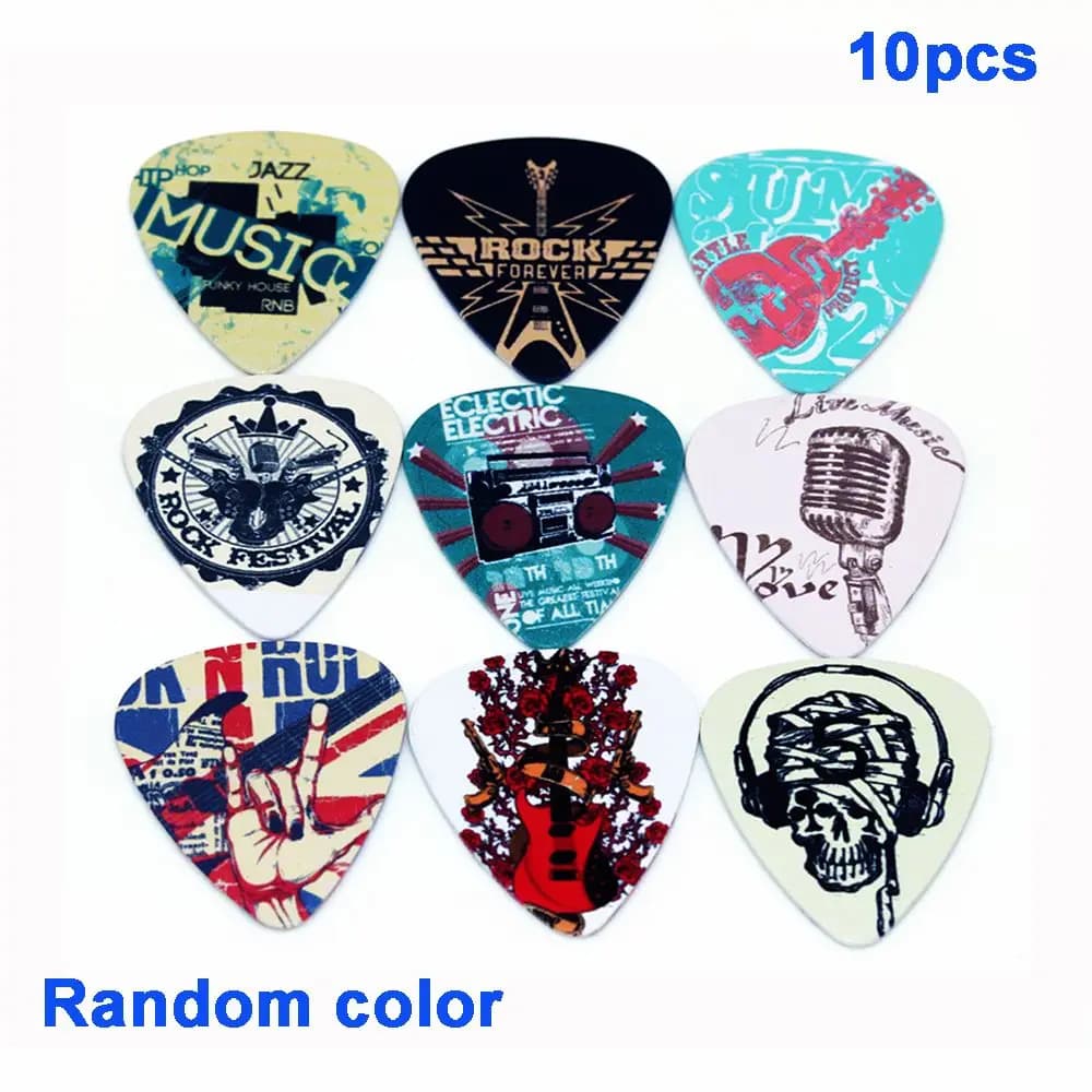 10pcs Mixed Pattern Mediator Rock gestions 0.71mm plettri per chitarra acustica Plectrums celluloide Shrapnel