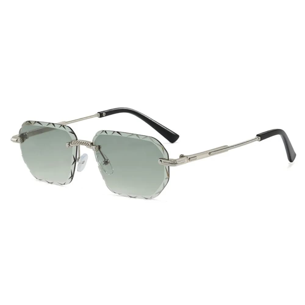 Luxury Rimless Sunglasses Vintage UV 400 Protection Gradient Lens Shades Frameless Design Square Shape Metal Sunglasses