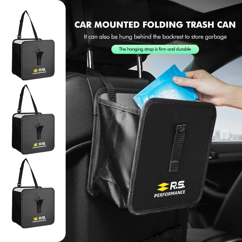 For Renault Universal Car Trash Bin Dustbin Garbage Can Hanging Storage RS Clio Scenic Logan Megane Koleos Sandero Safrane