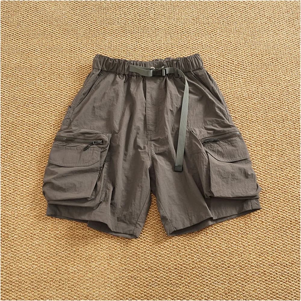 Pantaloncini da lavoro multitasche, marchio trendy estivo da uomo, pantaloni capre americani larghi ad asciugatura rapida per esterni