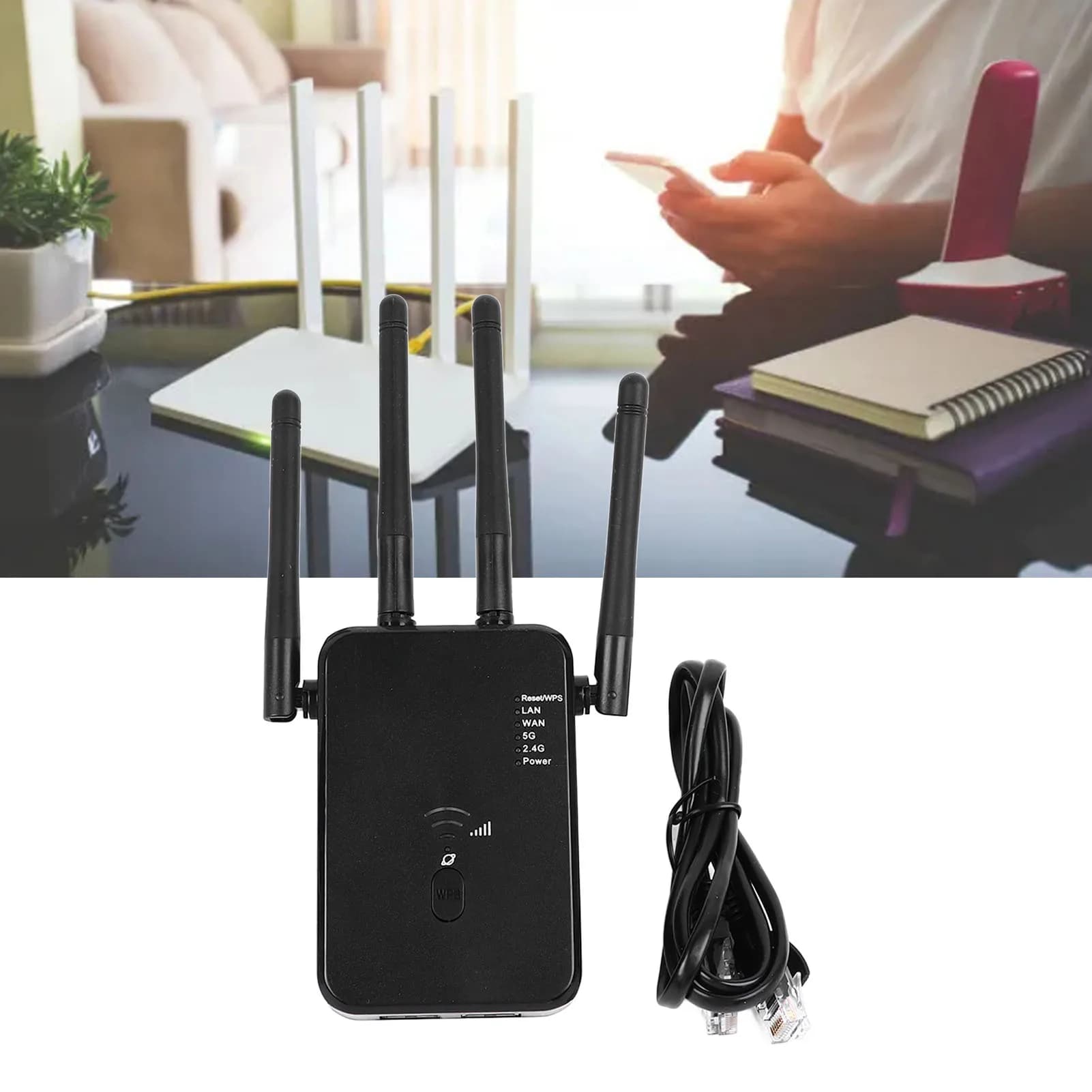 Amplificatore di Segnale WiFi 1200Mbps ad Alta Potenza, Connessione di Rete Stabile, Estensore e Ripetitore WiFi