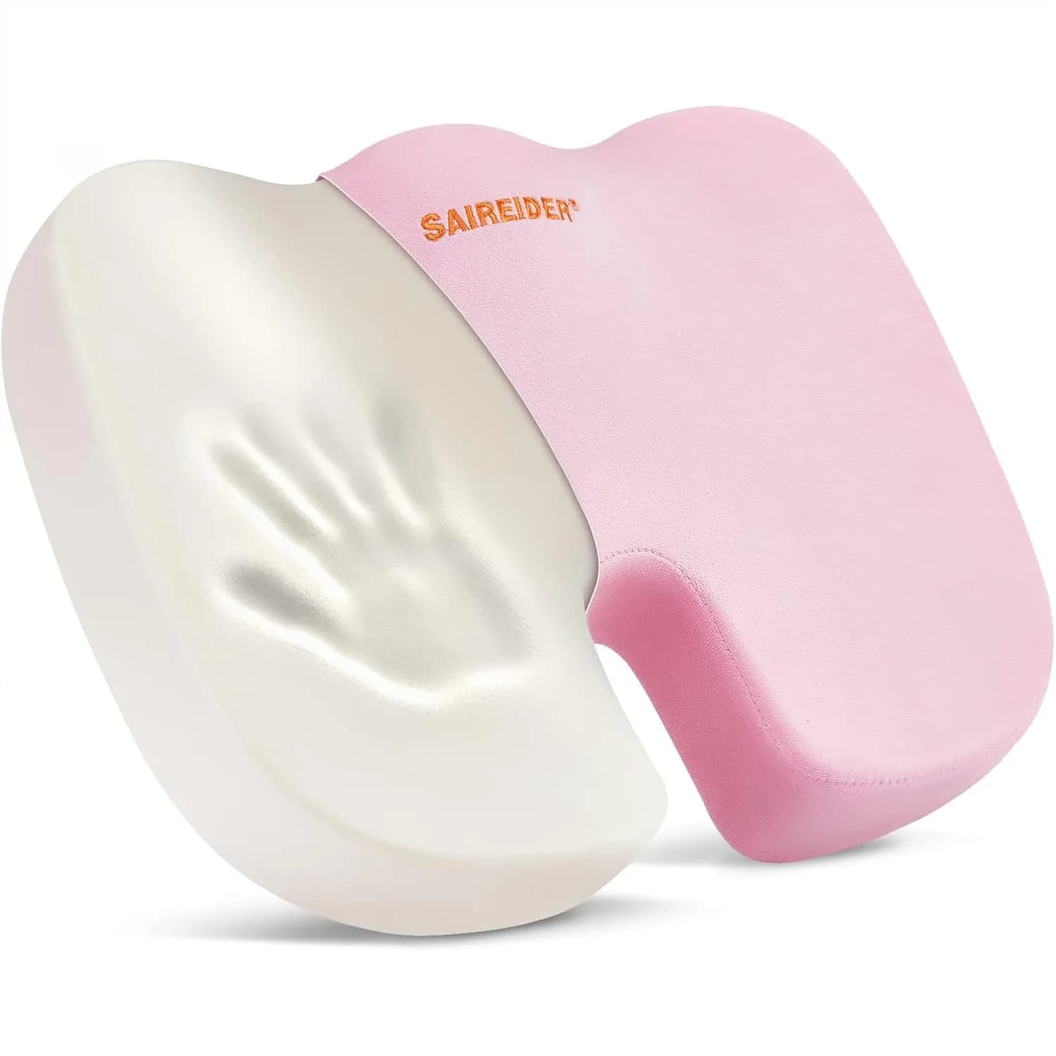 Cuscino in Memory Foam per il Sollievo dal Dolore al Coccige, Cuscino Ergonomico per Sedia da Ufficio, Auto e Casa (Rosa)
