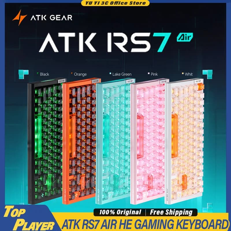 ATK RS7 Gaming Keyboard with Hall Effect Switch, RT 0.001mm, SOCD, MT, TGL, Low Latitude, Polling 8kHz Frequency, RGB Support, Web Driver, M HUB