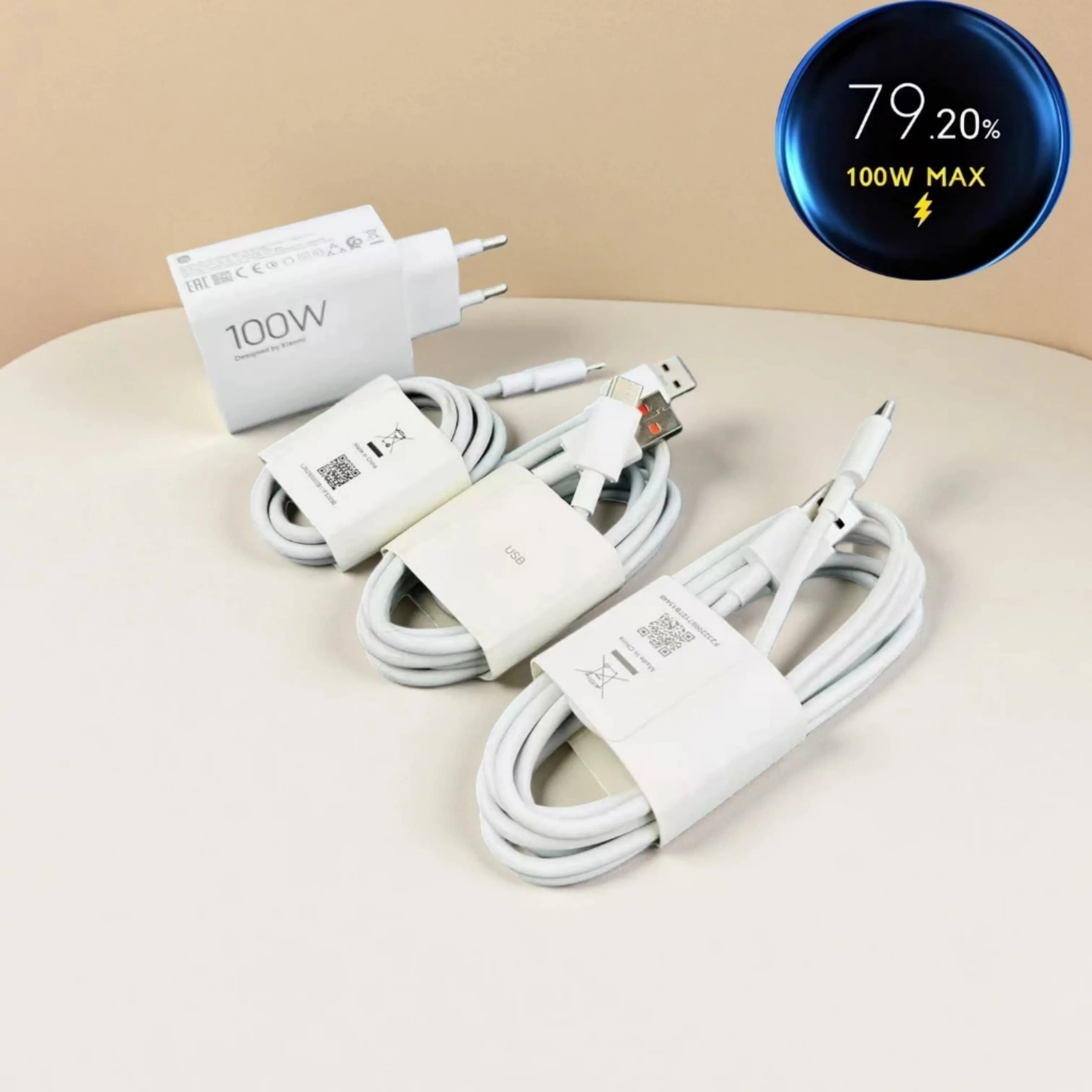 100W Xiaomi 17 15 Pro Max Ultra Charger EU Turbo Fast Charging Power Adapter 100/150/200 CM 6A Cable For Redmi Note 15 14 K90 K8