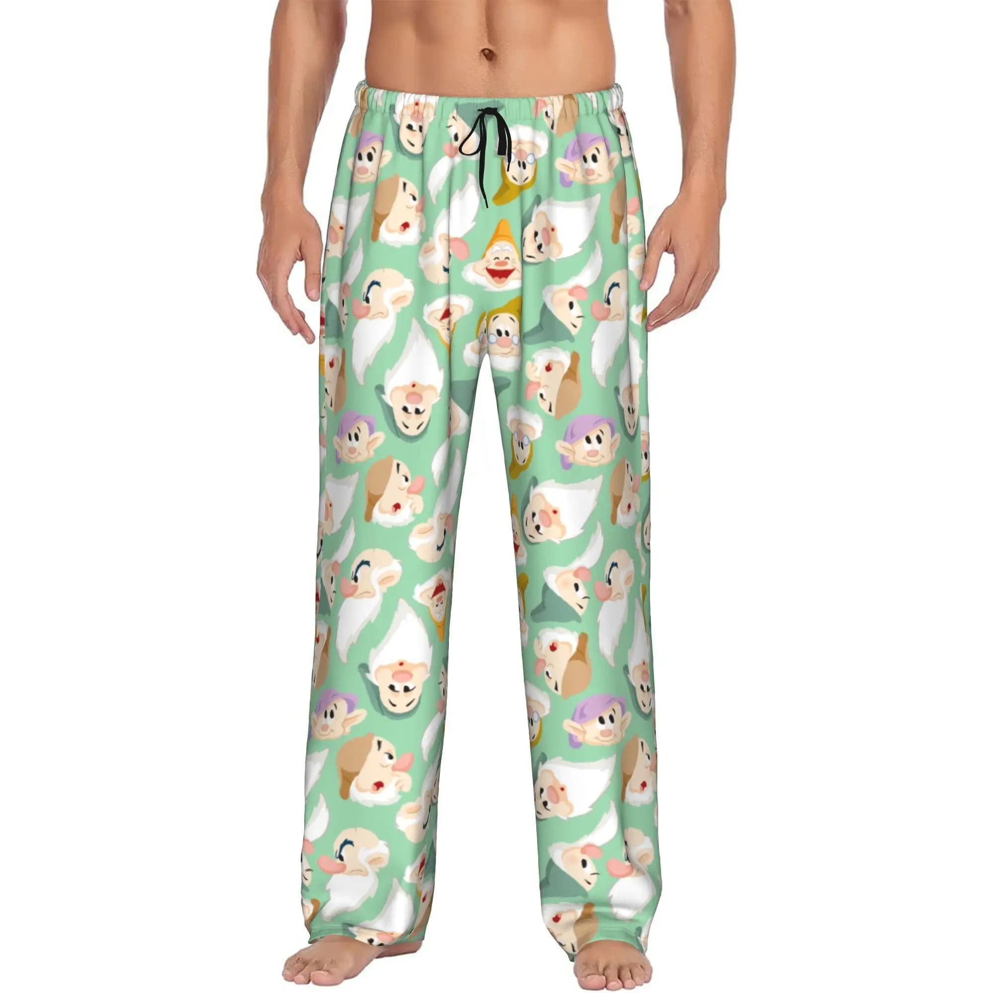 Custom Snow White And Anime The Seven Dwarfs Pajama Pants Men's Sleepwear Lounge Sleep Bottoms Stretch with Pockets
