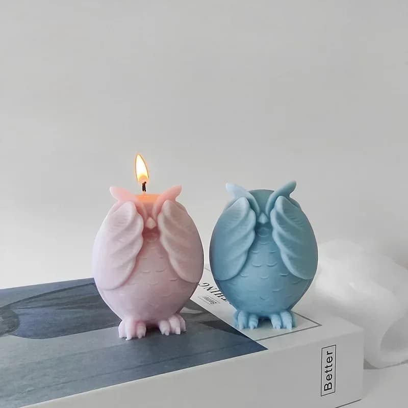 Stampo in Silicone 3D a Forma di Gufo Cartone Animato 2026 - Ultimo Modello per Candele Profumate, Gesso, Sapone e Ornamenti Fai da Te