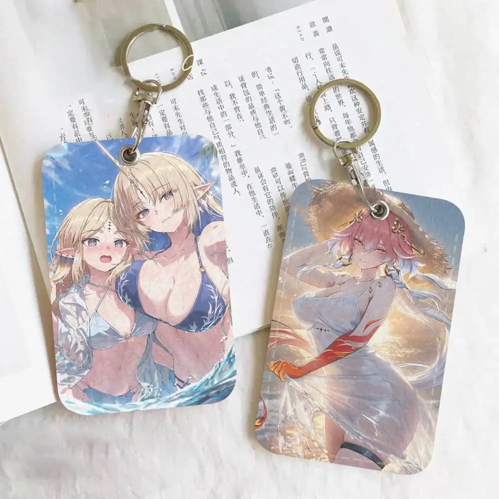 Portachiavi Anime Game Honkai Star Rail Hyacine, adatto per carte bancarie, carte della metropolitana, carte degli autobus, porta carte, porta badge.