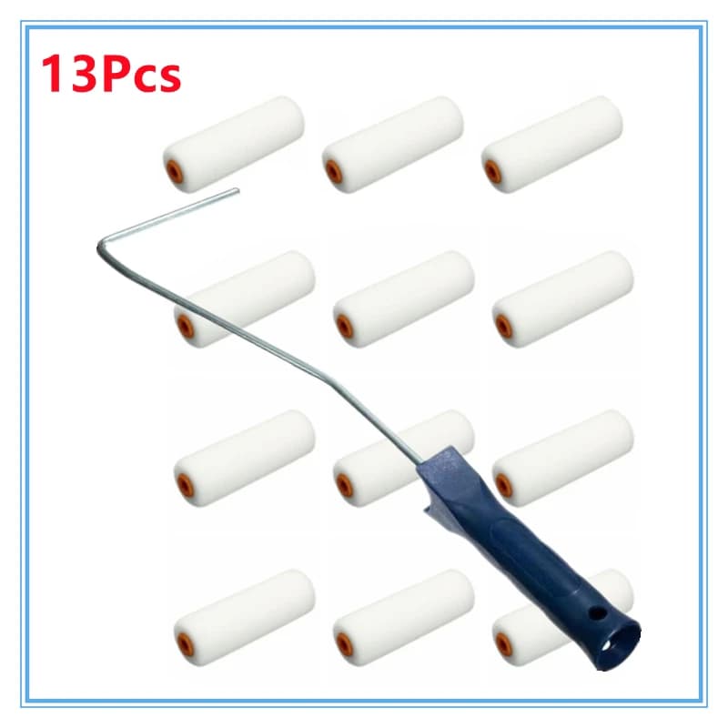 100mm 13 Pz/set Handmade Paint Foam Rollers Decorating Brush Smooth Tools + Paints Painting Set